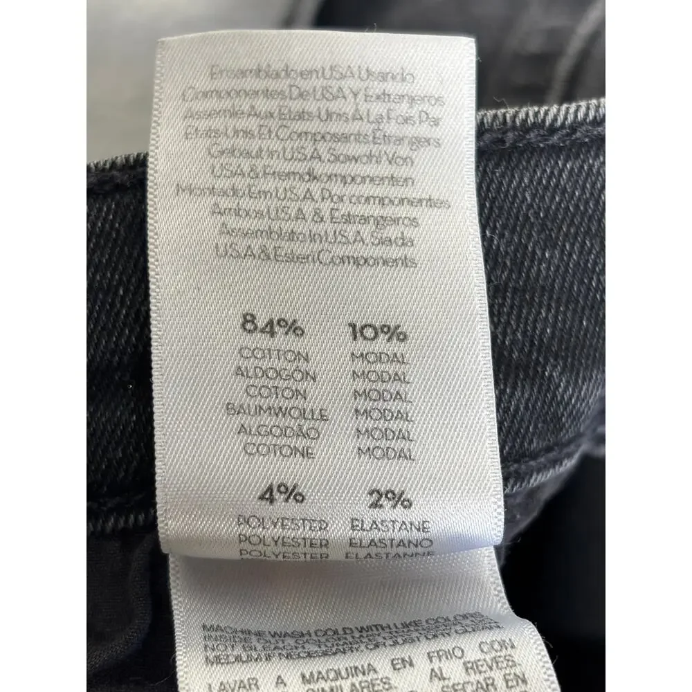 Mother Womens Jeans 26 Black The Weekender Fray Flared Night Shadow Wash Denim